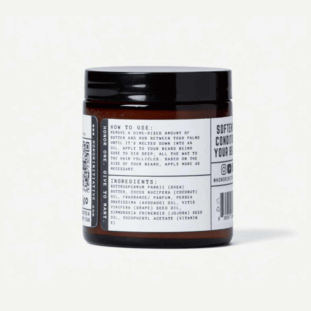 beard butter label