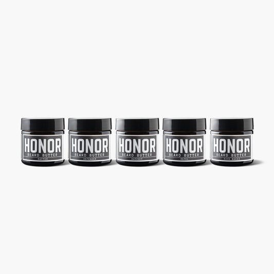 beard butter sample set on white background