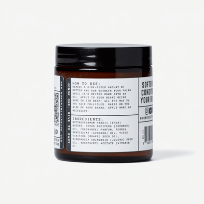 Beard butter product label