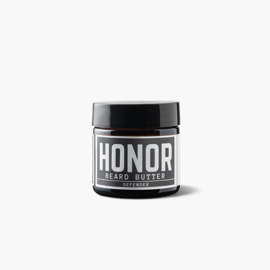 defender beard butter sample on white background