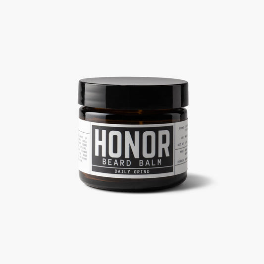 daily grind blend beard balm on white background