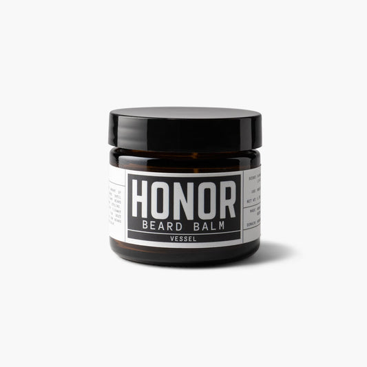 vessel beard balm on white background